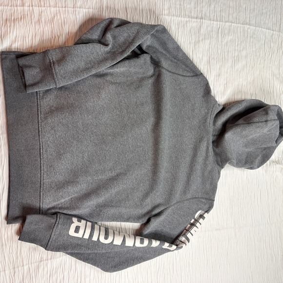 Under Armour Gray Full Zip Hoodie Women's Small Loose Fit Fleece Logo Sleeve - Picture 5 of 5